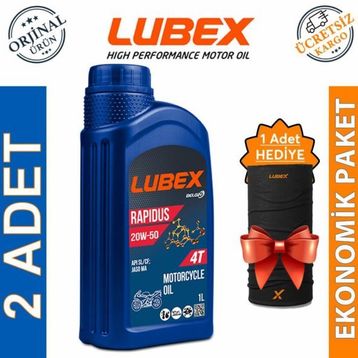 Lubex Rapidus 20W-50 1 L 2'li 4 Zamanlı Motosiklet Yağı