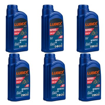 Lubex Rapidus 20W-50 1 L 6'lı 4 Zamanlı Motosiklet Yağı
