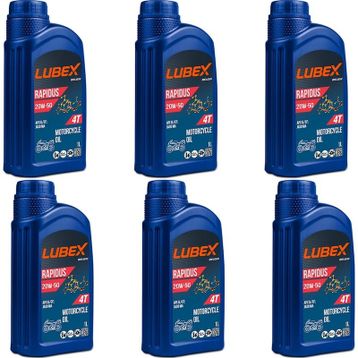 Lubex Rapidus 20W-50 1 L 6'lı 4 Zamanlı Motosiklet Yağı