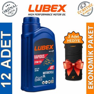 Lubex Rapidus 20W-50 1 Lt 12'li 4 Zamanlı Motosiklet Yağı