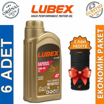 Lubex Rapidus FS 10W-40 1 Lt 6'lı 4 Zamanlı Motosiklet Yağı