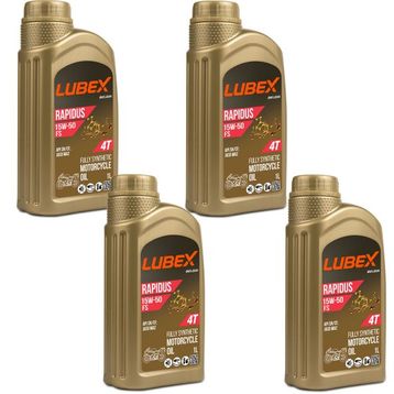 Lubex Rapidus FS 15W-50 1 Lt 4'lü 4 Zamanlı Motosiklet Yağı