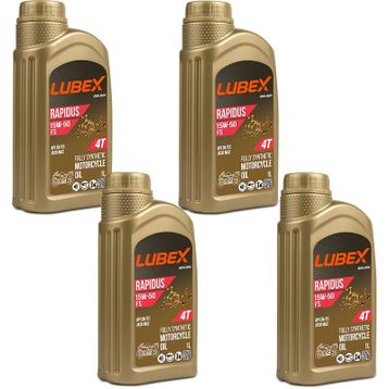 Lubex Rapidus FS 15W-50 1 Lt 4'lü 4 Zamanlı Motosiklet Yağı
