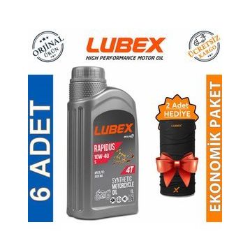 Lubex Rapidus S 10W-40 1 Lt 6'lı 4 Zamanlı Motosiklet Yağı