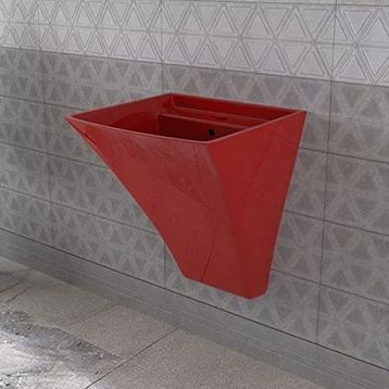 Lucco Loop Kırmızı Asma Monoblok 50 cm Lavabo