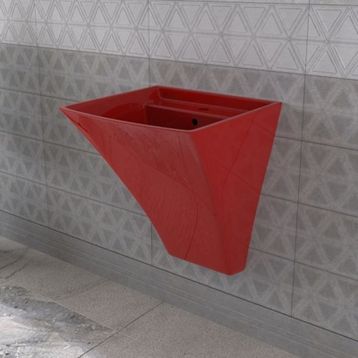 Lucco Loop Kırmızı Asma Monoblok 50 cm Lavabo