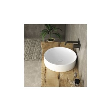Lucco Lucente Beyaz 43 cm Tezgah Üstü Oval Lavabo