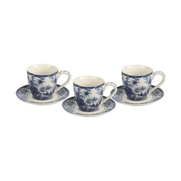 Lucky Art Florantıne 6'lı Mavi Kahve Fincanı Set