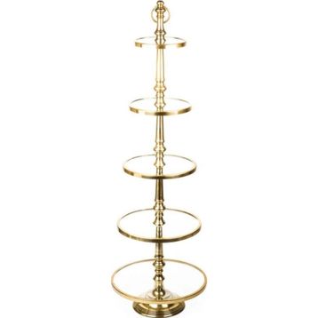 Lucky Art Gold 5 Katlı 137 cm Siyah Yuvarlak Dekor