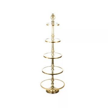 Lucky Art Gold 5 Katlı 137 cm Siyah Yuvarlak Dekor