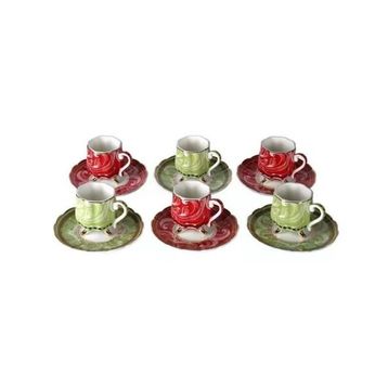 Lucky Art Lancelot Bone 6'lı Ayaklı Kahve Fincanı Seti