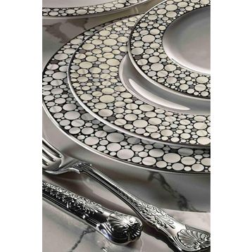 Lucky Art Royal Canterbury Lawrance Silver Pearl 72 Parça Yemek Takımı