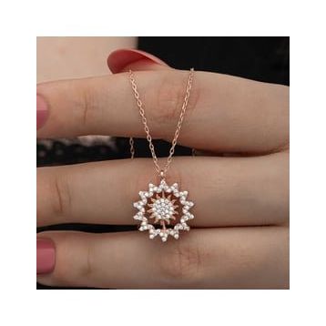 Lucky Gümüş Rose Güneş Kadın Kolye