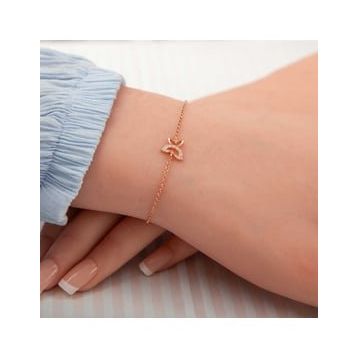Lucky Gümüş Rose Kelebek Kadın Bileklik