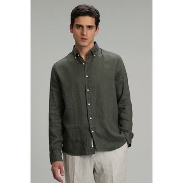 Lufian 111010654 Haki Pitaya Keten Comfort Fit Erkek Gömlek