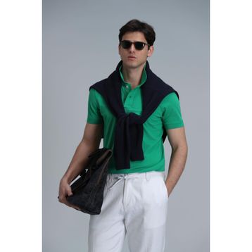 Lufian 111040164-100100 Laon Siyah Günlük Polo Yaka Erkek T-shirt