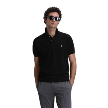 Lufian 111040164-100100 Laon Siyah Günlük Polo Yaka Erkek T-shirt