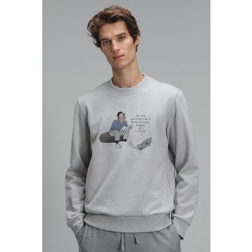 Lufian 627112030078 Açık Gri Donovan Erkek Sweatshirt