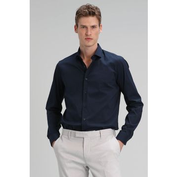 Lufian Austın Slim Fit Lacivert Erkek Basic Gömlek