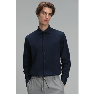 Lufian Austın Slim Fit Lacivert Erkek Basic Gömlek