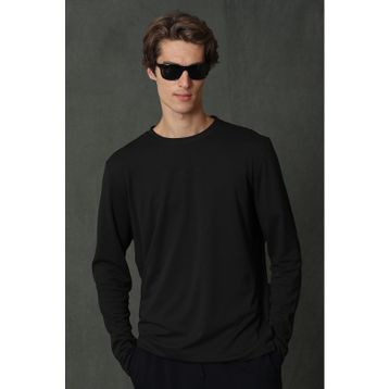 Lufian Carter Kırık Beyaz Uzun Kol Erkek T-shirt