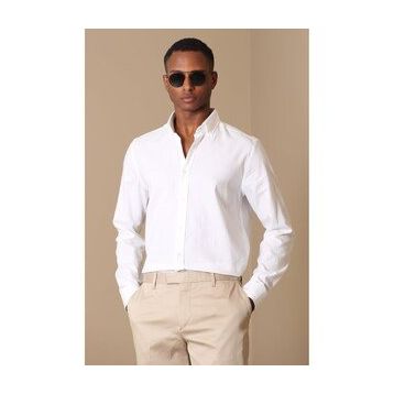 Lufian Danıel Basic Slim Fit Mavi Erkek Gömlek