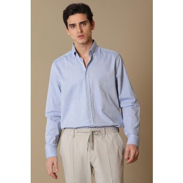 Lufian Danıel Basic Slim Fit Mavi Erkek Gömlek