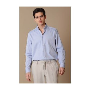 Lufian Danıel Basic Slim Fit Mavi Erkek Gömlek