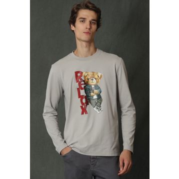 Lufian Dominic Bej Uzun Kol Erkek T-shirt