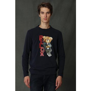 Lufian Dominic Lacivert Uzun Kol Erkek T-shirt
