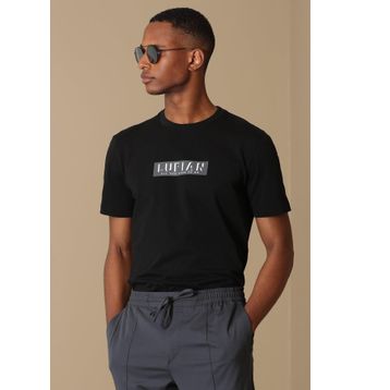 Lufian Frank Modern Grafik Siyah Erkek T-shirt