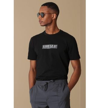 Lufian Frank Modern Grafik Siyah Erkek T-shirt