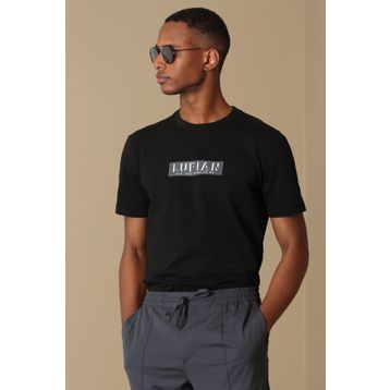 Lufian Frank Modern Grafik Siyah Erkek T-shirt