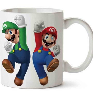Luigi Mario Porselen Kupa Bardak