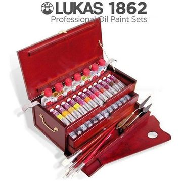 Lukas 1862 6001 Oil Wooden Chest Ahşap Kutu 45 Parça Yağlı Boya