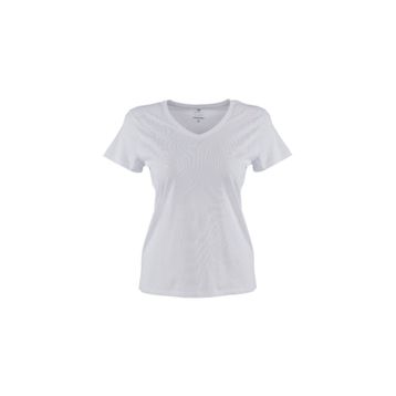 Lumberjack Ct132 Basıc Modal V Neck Beyaz Kadın T-shirt