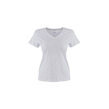 Lumberjack Ct132 Basıc Modal V Neck Beyaz Kadın T-shirt