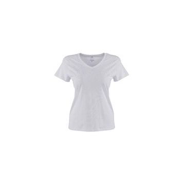Lumberjack Ct132 Basıc Modal V Neck Beyaz Kadın T-shirt
