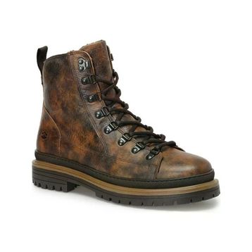 Lumberjack Esteves 3PR Kahverengi Deri Erkek Biker Bot