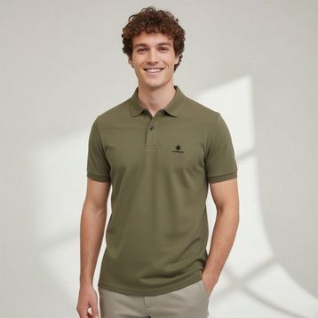 Lumberjack MB CT461 Sherman Erkek Haki Polo Yaka Tişört