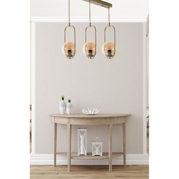 Lumexx Ahu 3'lü Sıralı Bal Camlı Eskitme Sarkıt