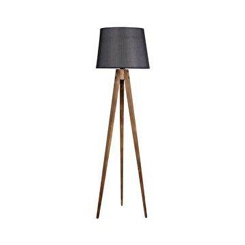 Lumexx Tripod Yanık Pramit Hasır Siyah Abajurlu Lambader