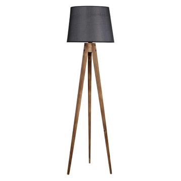 Lumexx Tripod Yanık Pramit Hasır Siyah Abajurlu Lambader