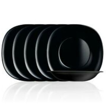 Luminarc Carine Noir Siyah Pasta Tabağı 19 CM 6Lı Set