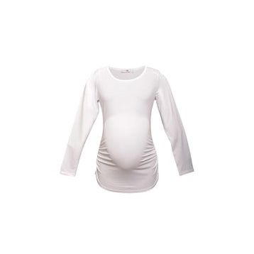 LuvmaBelly 2301-2309 Pamuklu Uzun Kollu Beyaz Hamile T-shirt