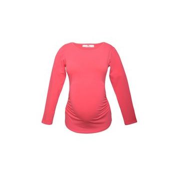 LuvmaBelly 2301-2309 Pamuklu Uzun Kollu Pembe Hamile T-Shirt