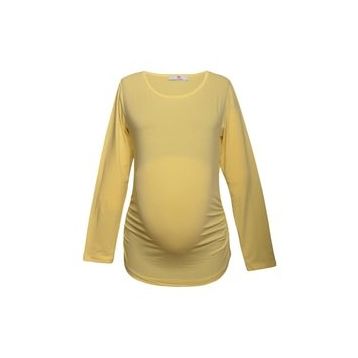 LuvmaBelly 2301-2309 Pamuklu Uzun Kollu Sarı Hamile T-Shirt