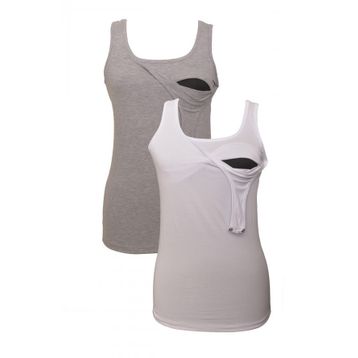 LuvmaBelly MYRA1501_1503 Gri Beyaz Emzirme Atlet Seti