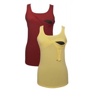 LuvmaBelly MYRA1505_1509 Sarı Bordo Emzirme Atlet Seti