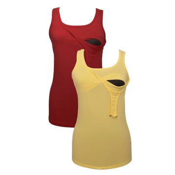 LuvmaBelly MYRA1505_1509 Sarı Bordo Emzirme Atlet Seti
